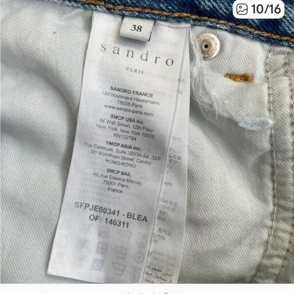 Sandro Paris Daisy Jeans Cottagecore Soft Girl Boho Embroidered EU 38 US
28 US 6 - Picture 9 of 15